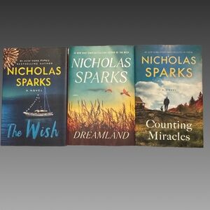 NWOT Nicholas Sparks Hardcover Book Set - The Wish, Dreamland, Counting Miracles